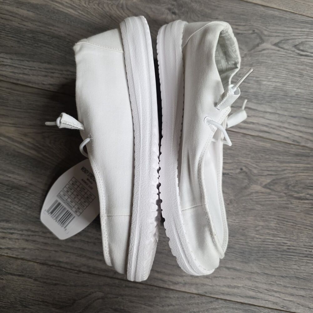 Hey Dude Wendy Stretch Canvas White New Women's 7 - Picture 6 of 7